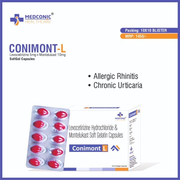 CONIMONT L SOFTGEL CAPSULES - LEVOCETIRIZINE 5MG + MONTELUKAST 10MG
